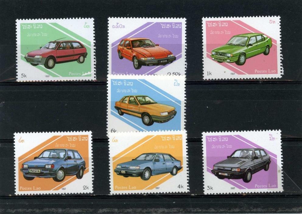 LAOS 1987 Sc#797-804 CARS SET OF 7 STAMPS MNH