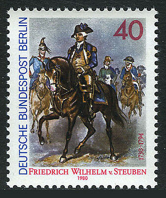 Germany-Berlin 9N455, MNH. General Wilhelm von Steuben leading troops, 1980