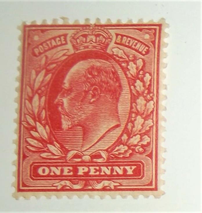 GB Great Britain 1902-11 KEVII 1d Scarlet #128 Free US Shipping