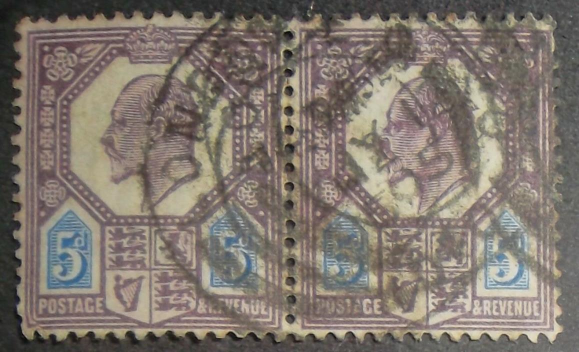 1902 Great Britain #134 Coiled Pair