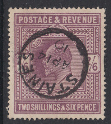 SG 262 2/6d Slate Purple M49 (3) De La Rue VFU with stunning dated Staines CDS.