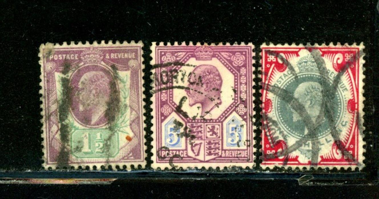 Great Britain Scott # 129, 134, 138 - Used - CV=$85.00 - Nice Stamps