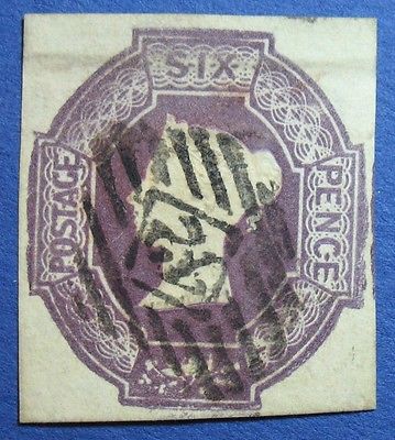 1854 GREAT BRITAIN 6d SCOTT# 7a S.G.# 59 USED PADDINGTON LONDON POSTMARK CS16017