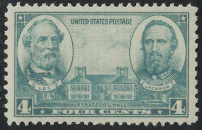Scott 788- Army Heroes: Lee & Jackson, Strafford Hall- MNH 4c 1937- unused mint