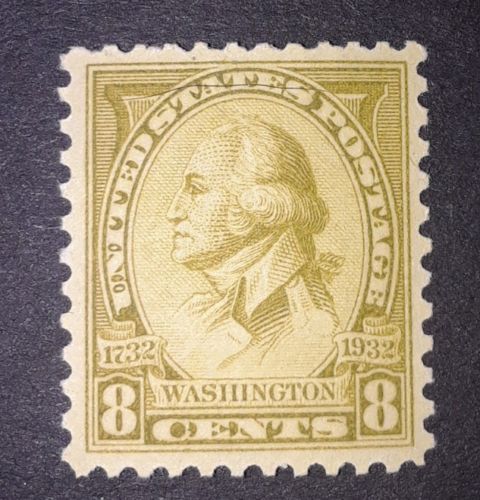 Travelstamps: 1932 US Stamps Scott # 713, mint og, mnh Washington, 8 cents, mint