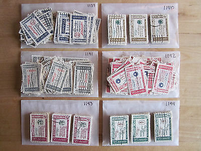 Full Set American Credo Issues # 1139 - 1144 x 100 Used US Stamps of Each