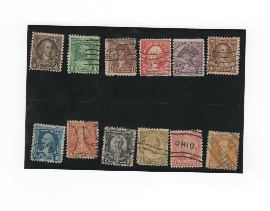 Lot 14 US Stamps 1922 # 497 Chicago Precancel 1932 Washington # 704 - 715 1031a