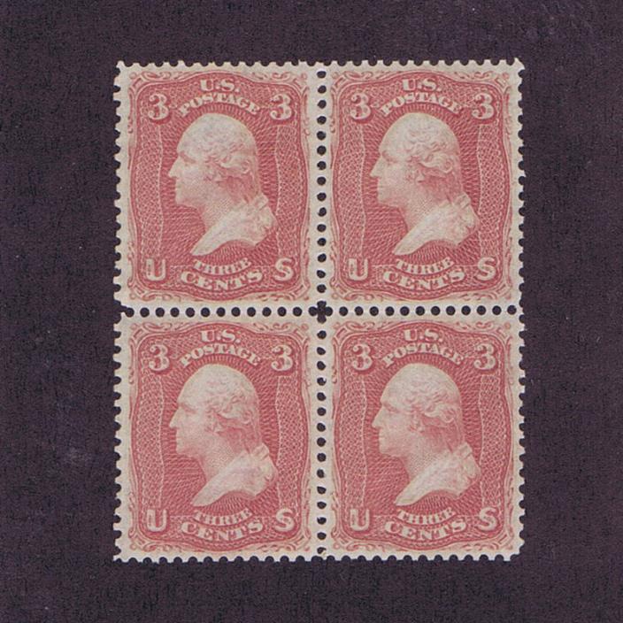 SC# 65 BLOCK OF 4 OG XLH 3c WASHINGTON, 1861, 2017 PSAG CERT GRADE XF 90