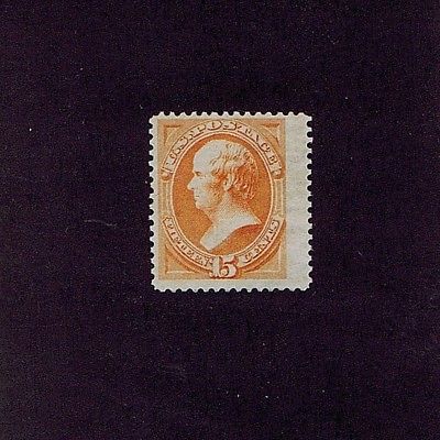 SC# 163 UNUSED ORIGINAL GUM PREVIOUSLY HINGED 15 CENT WEBSTER, 1873, PF CERT