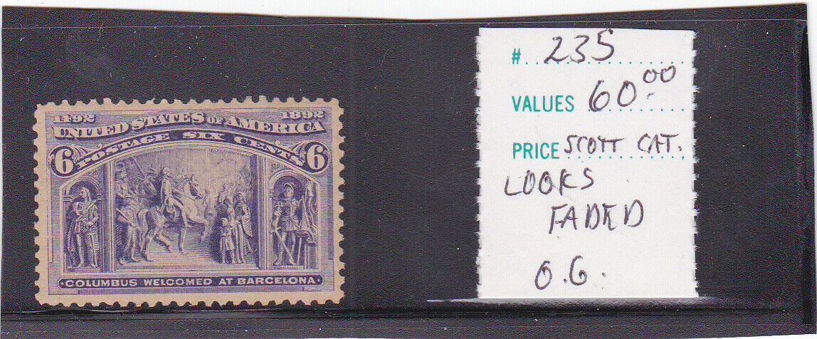 US # 235 - MINT SINGLE - MAX COMBINED SHIPPING COST IS 1.00