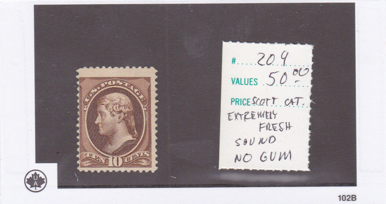 US # 209 - MINT SINGLE - MAX COMBINED SHIPPING COST IS 1.00