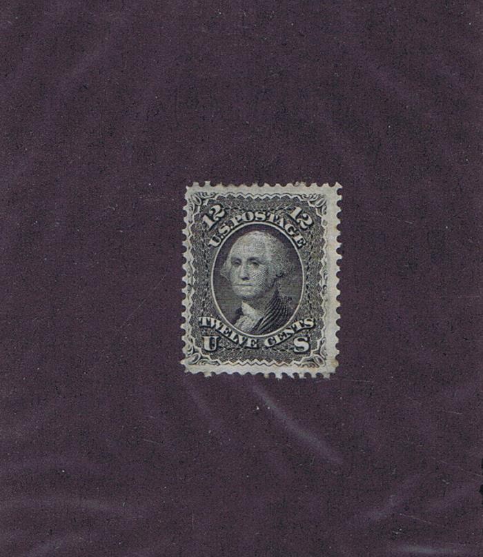 SC# 90 UNUSED OG H 12 CENT WASHINGTON, 1868, GRILL, FINE VERY FINE, HIGH CV.