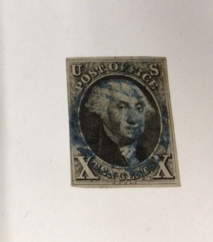 1847 George Washington 10 Cent Stamp With Postmark