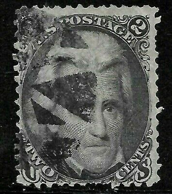 Sc #73 Blackjack Fancy Cancel 2 Cent 1861-62 Civil War US Stamp 179