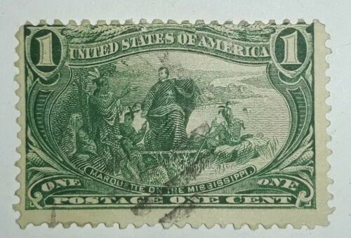 Travelstamps: 1898 US Stamps Scott# 285 used, ng,Trans-Mississippi, 1cent