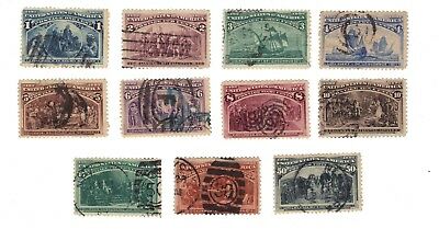 Scott  #230-240 Used  Columbian Expo Issue