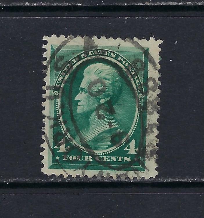 1883 U.S. Scott 211 4c blue green Jackson w/jumbo margins & NYC oval cancel