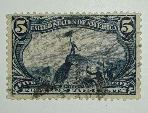 Travelstamps: 1898 US Stamps Scott # 288, Rocky Mountains, used, ng, 5 cents,