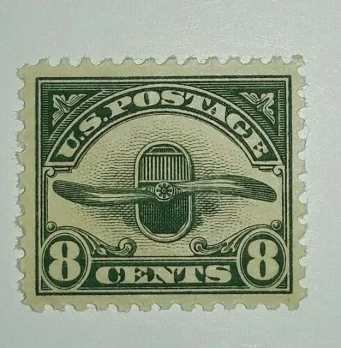Travelstamps: 1923 US Stamps Scott # C4, Airplane Propeller, 8 cents, mint og lh