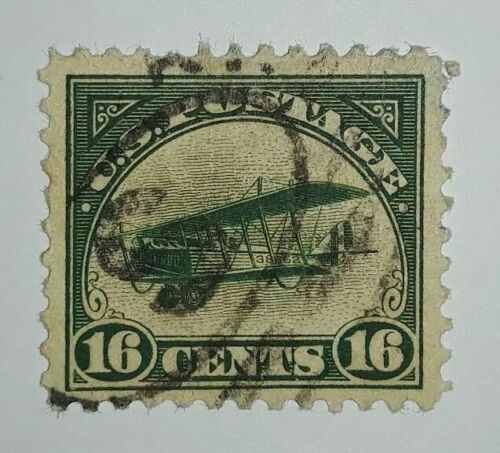 Travelstamps: 1918 US Stamps Scott# C2 Air Mail Curtiss Jenny Used, Ng, 16 cents