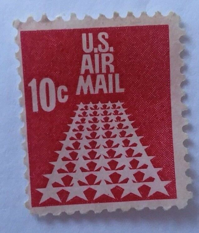 Stamp US 1968 Carmine 10 Cent 50 Star Runaway Airmail  Stamp Used