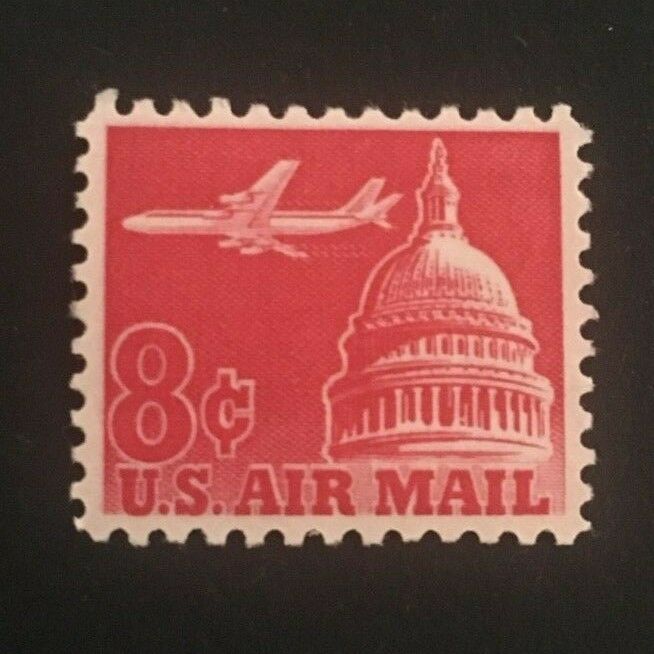 US Scott #C64 - 8c Jetliner Over Capital Single MNHOG 1962