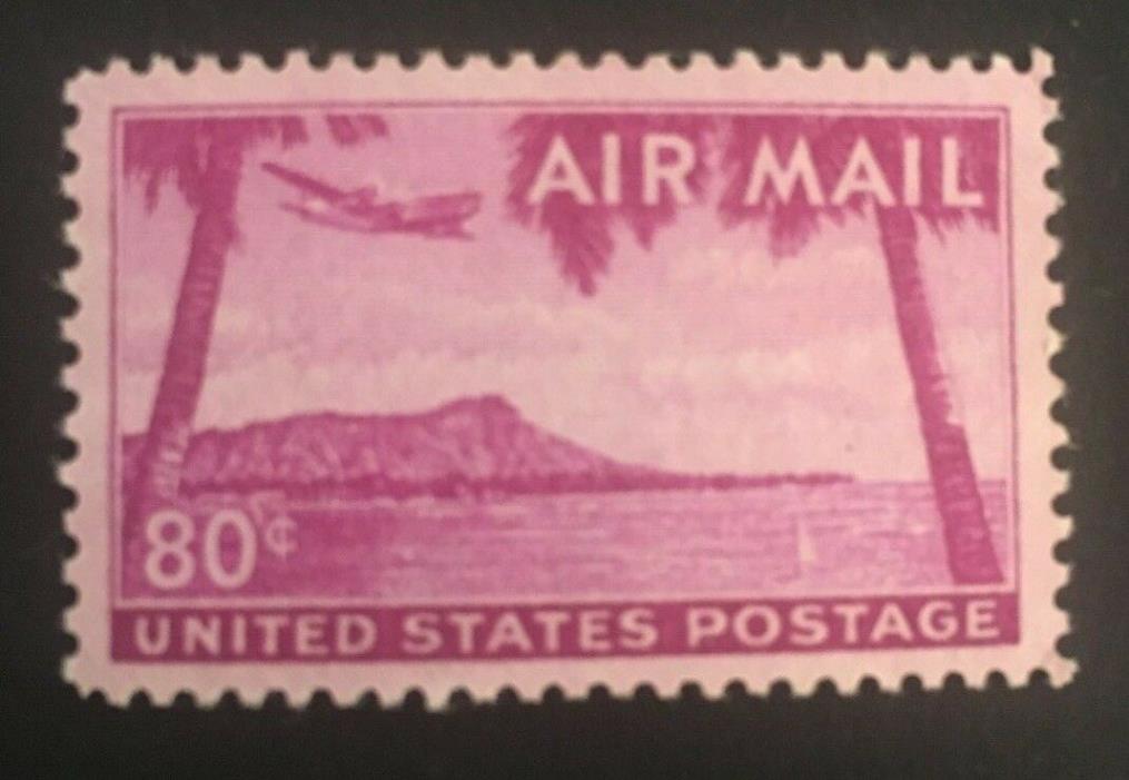 US Scott #C46 - 80c Diamond Head Honolulu Hawaii Single MNHOG 1952
