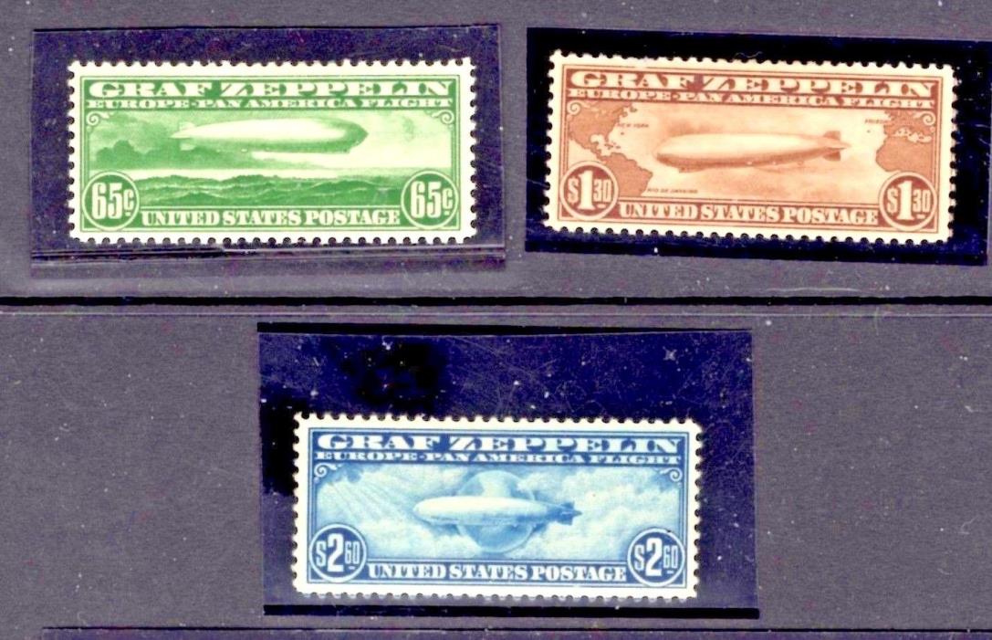 UNITED STATES SC #C13-C15 MH, complete set Graf Zeppelins, $1,155  Free Shipping