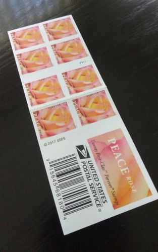 $10.50 Free Shipping!! 2018 Peace Rose Booklet 20 US Forever Stamps