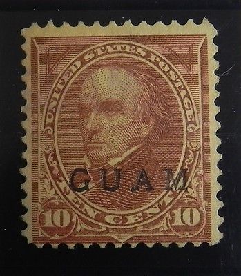 KGStamp Rare GUAM #9  10c Brown TYPE II USED CANCELLED Overprint Stamp U.S. cv4k