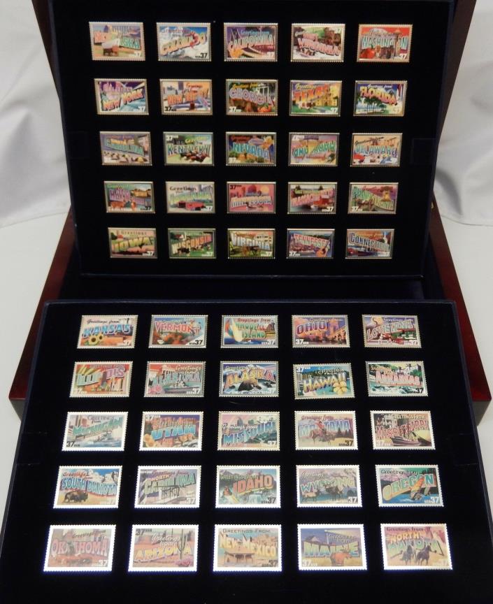 Greetings from America ~ 50 Silver Ingots .999 ~ USPS Collection State Stamp Set