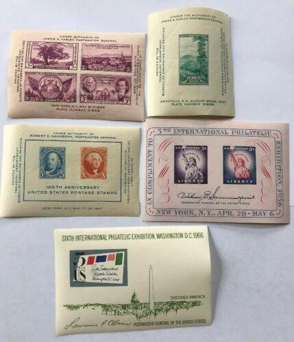 Set Of 5 USPS Philatelic Exhibition Stamps #1075, 1311, 948, 778, 797 NH OG