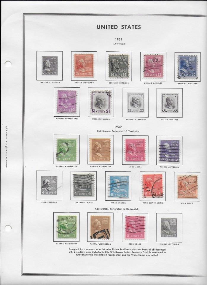 Mixed Lot of United States Stamps Mounted Cancelled (An estate find) (12 pages)