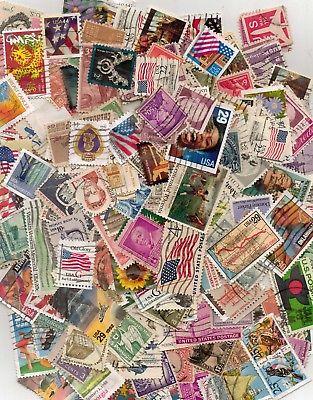UNITED STATES STAMP COLLECTION, 100 STAMPS,HAND STAMPED ALL OFF PAPER  ALL USED