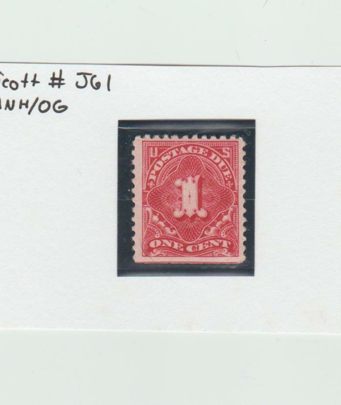 United States Stamp Scott #J61 Back of Book (BOB) Postage Due MNH