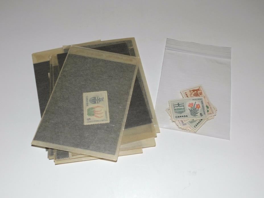 Lot of Vintage Stamps Canadian Canada Flowers