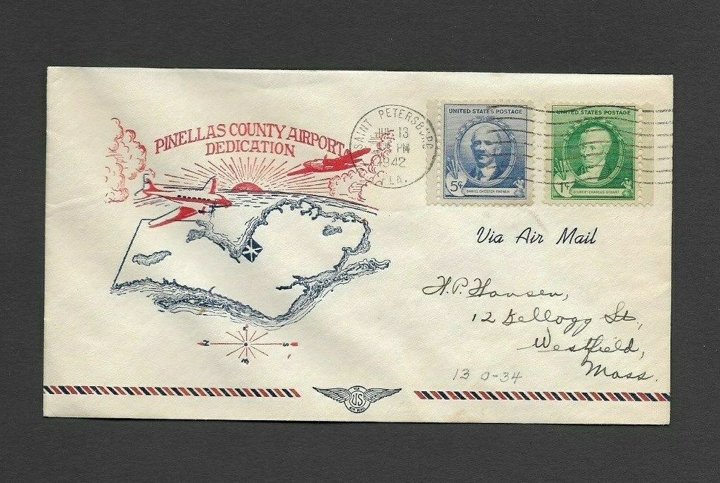 U.S. 1942 PINELLAS COUNTY, FLORIDA AIRPORT DEDICATION COVER, AAMC # O-34