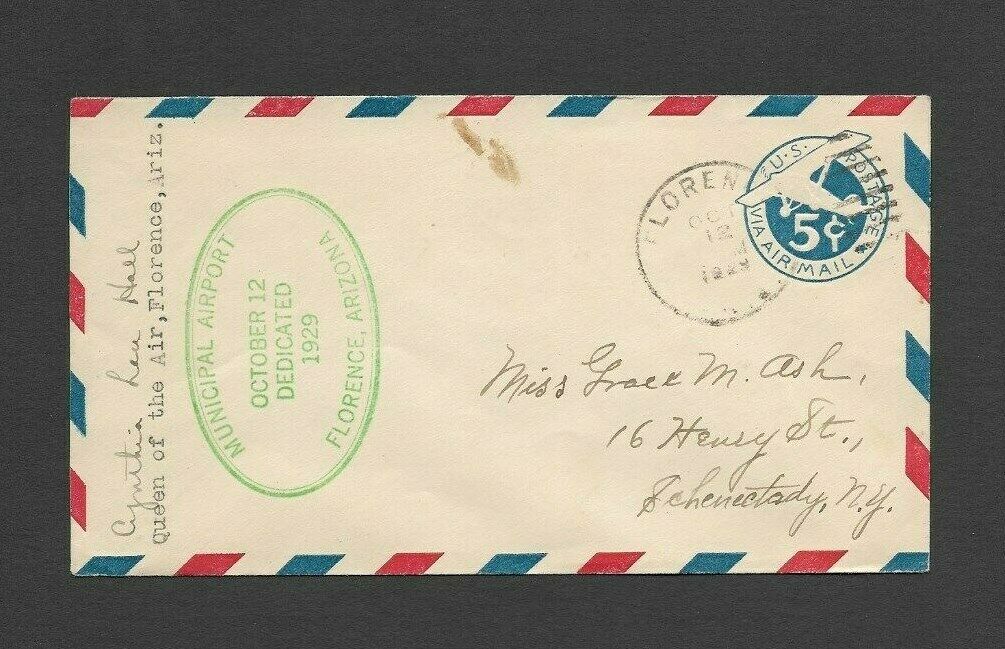 U.S. 1929 FLORENCE, ARIZONA MUNICIPAL AIRPORT DEDICATION COVER, AAMC # B420