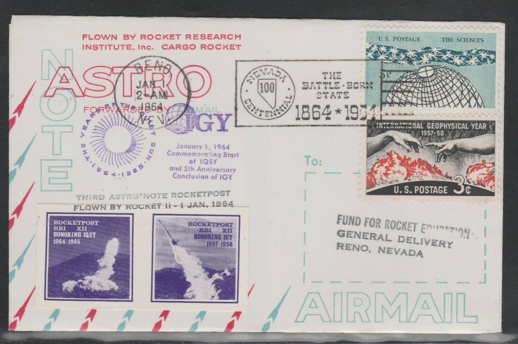 1964 US - RRI Pyramid Lake IGY,IQSY Rocket I - EZ 56C1c