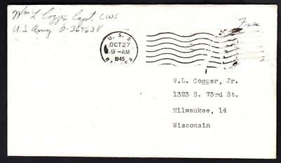 Aircraft Carrier USS RANGER CV-4 WWII Mail NAVY DAY 1945 Naval Cover (7606)