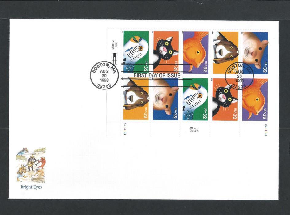 Scott 3234A Bright Eyes BL4 Aug 20  UA Fleetwoof FDC 6 x 9