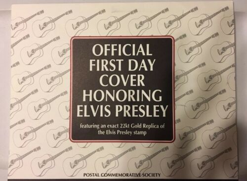 Official First Day Cover Honoring ELVIS PRESLEY, Featuring a 22kt replica stamp