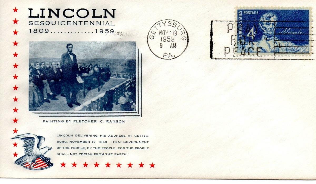 US Event, Lincoln Gettysburg Address, Lincoln Society Of Philately (7198)