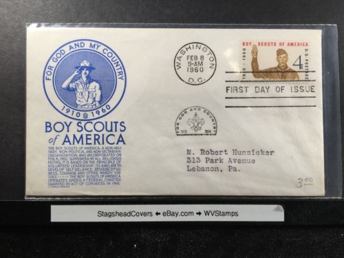 US FDC 8 Feb 1960 SC1145 Anderson Cachet Boys Scouts Of America Washington DC