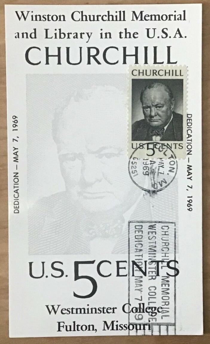 WINSTON CHURCHILL, MAXIMUM CARDS, Westminster College, First Day Cover,