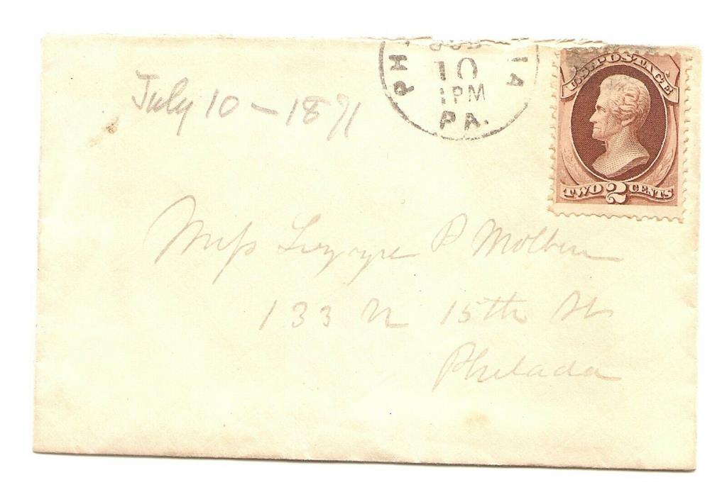 U S Stamps Scott #146 COVER, JACKSON, PHILADELPHIA,W/CORRESPONDENCE,July 10,1871