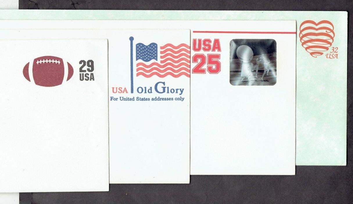 USA  1990-1995 +Sc#U618-U637( 4 mint stamps envelopes XF+)