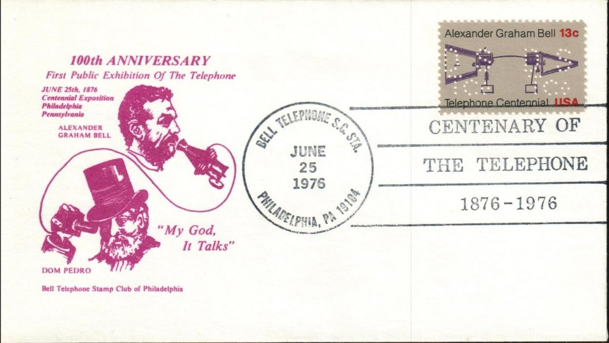 100th Anniversary of the TELEPHONE (PREFIN STAMP) 1976 Cover