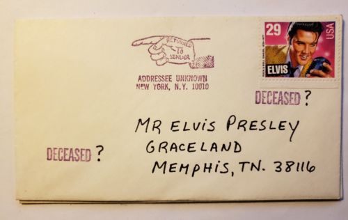 #2721 Elvis Presley US Stamp Envelope Cover VF RTS Deceased