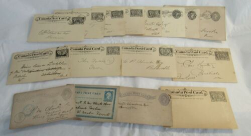 1800s Lot 17 Ontario Canada Post Cards Postal Stationary Advertising Old RARE